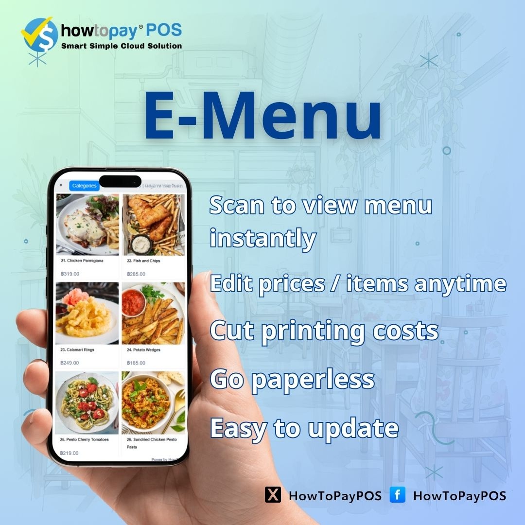 HowToPayPOS's tweet image. Your digital menu is just a scan away! 📱📋
Update prices easily, no more printing costs 💡
Note: This version is for display only — ordering not yet supported

Learn more at 👉 howtopay.com