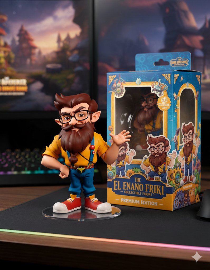 Probando el prompt de generar figurita coleccionable con El Enano Friki en #nanobanana #Gemini 
Por cierto, tengo todos los productos con descuento en mi tienda, se agradece RT ;)
elenanofriki.com