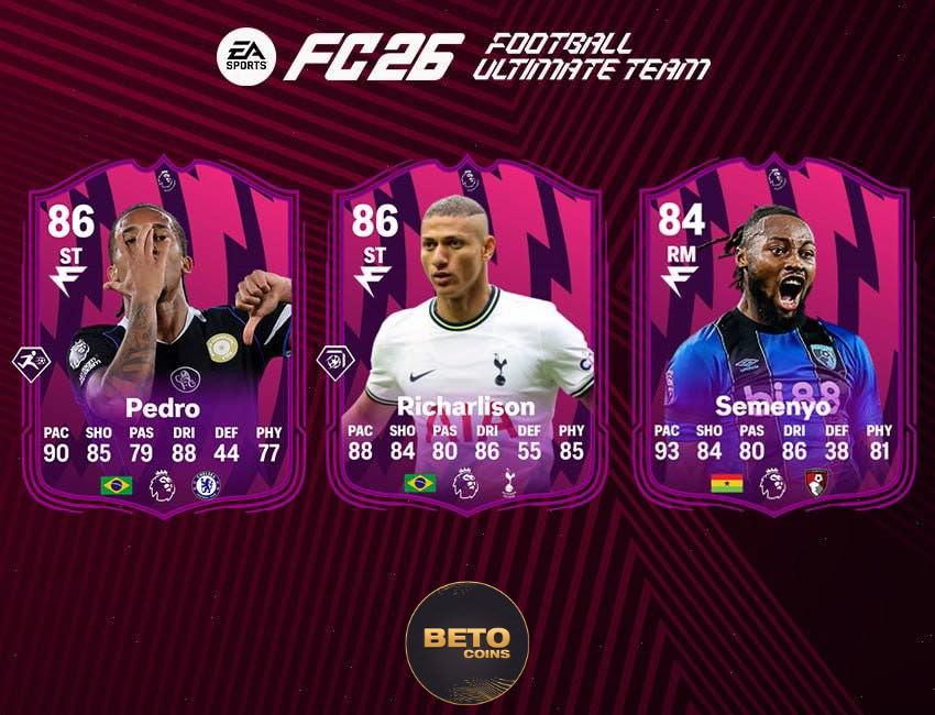 Betocoinsky's tweet image. 🚨Los principales contendientes a la Premier League #POTM en este momento.

Sólo un recordatorio: la tarjeta POTM de agosto se suelen lanzar sólo para la Premier League 🏴󠁧󠁢󠁥󠁮󠁧󠁿
🎖️Hoy es la última oportunidad de conseguir un icono para el pre-orden anticipado de la edición UT de #FC26.