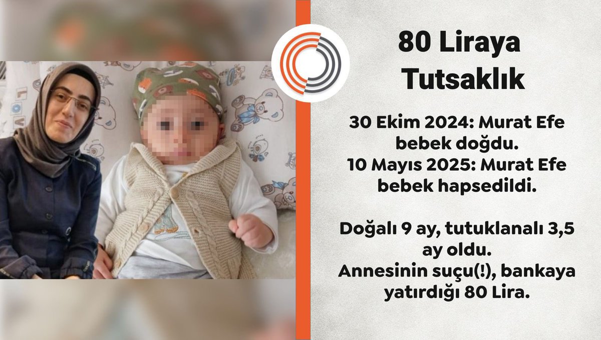 Eksik Dosya (@eksikdosya) on Twitter photo Bebekler annelerinin kucağında büyür,
cezaevi parmaklıkları arkasında değil!
Murat Efe’nin çocukluğunu gasp eden düzenin adı “adalet” olamaz.
<a href="/SedefKabas/">Sedef Kabaş</a>
9AylıkEfe Hapiste Bebekler annelerinin kucağında büyür,
cezaevi parmaklıkları arkasında değil!
Murat Efe’nin çocukluğunu gasp eden düzenin adı “adalet” olamaz.
<a href="/SedefKabas/">Sedef Kabaş</a>
9AylıkEfe Hapiste