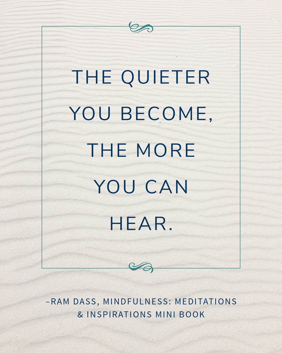 MandalaEarth (@mandalaearth) on Twitter photo "The quieter you become, the more you can hear." –Ram Dass
A moment of wisdom from our Mindfulness: Meditations & Inspirations mini book.
#MandalaPublishing #Mindfulness #Meditation #RamDass #InnerPeace #SelfCare #Wellness "The quieter you become, the more you can hear." –Ram Dass
A moment of wisdom from our Mindfulness: Meditations & Inspirations mini book.
#MandalaPublishing #Mindfulness #Meditation #RamDass #InnerPeace #SelfCare #Wellness
