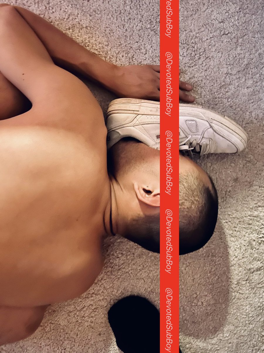 The next morning, Master laughed so hard and snapped this photo of me 😂😈… on the floor next to his bed, face buried in his stinky shoe, just like a real, obedient little puppy in ❤️🐶.