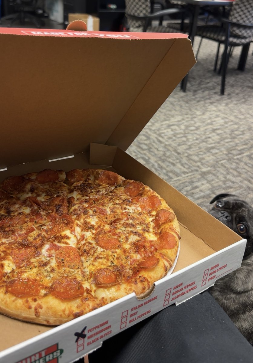 Your dog’s two favorite things? You and pizza.

Happy National #DogDay! ❤️
