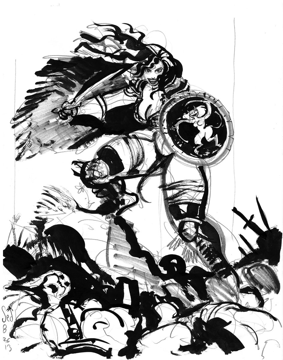 Jed Dougherty (@jebriodo) on Twitter photo Red Sonja ink sketch- I think this was me trying to get work on the book way back when. OTD 2013 Red Sonja ink sketch- I think this was me trying to get work on the book way back when. OTD 2013