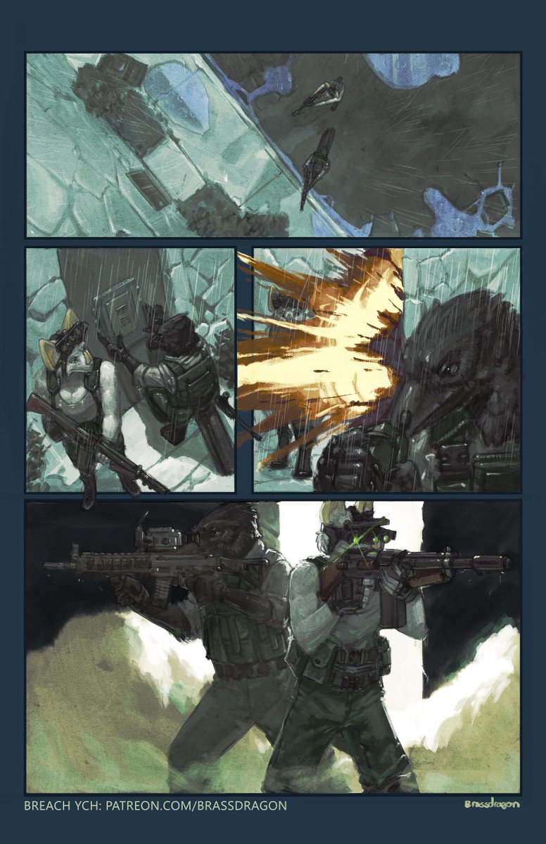 Brassdragon2's tweet photo. The first of the Breach comic YCH for 3lmer on discord! There's still one slot available. More information can be seen for free on my patreon. https://t.co/At5iAVVqlM
