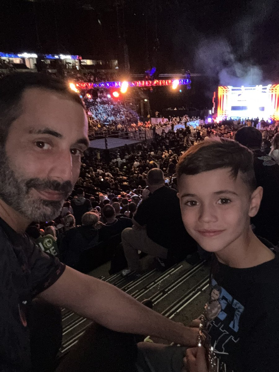 dalem85's tweet image. My boys first time watching WWE live in Manchester! #WWEManchester