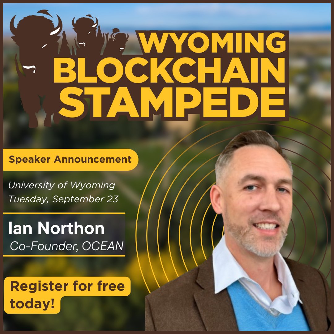 WyoStampede's tweet photo. We are thrilled to host co-founder of @ocean_mining  @bitcoin_lawyer at the 8th annual Wyoming Blockchain Stampede for our first ever Bitcoin Day!

Register for Bitcoin Day here ➡️ https://t.co/63WbuRo4no https://t.co/UjXbCpVKnK