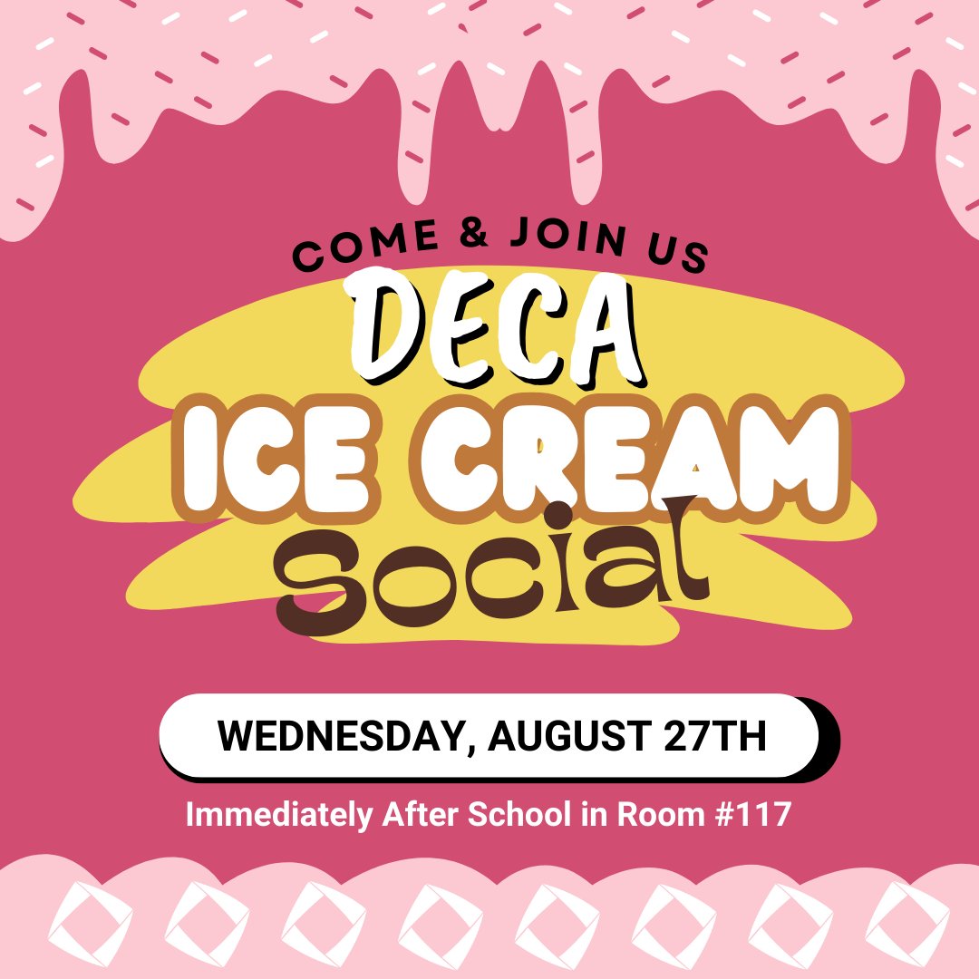 Interested in joining DECA?! Join us TOMORROW after school for our ice cream social and learn more about South High DECA!