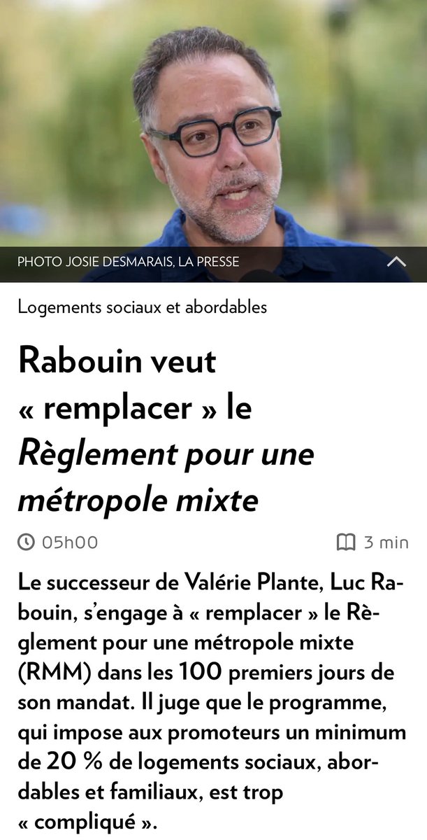 Les obligations envers les promoteurs sont normales, mais ils doivent être utilisés avec doigté, remplacer le RMM actuel me semble la chose à faire et le zonage incitatif une voie plus prometteuse.  lp.ca/ptrSKP?sharing…