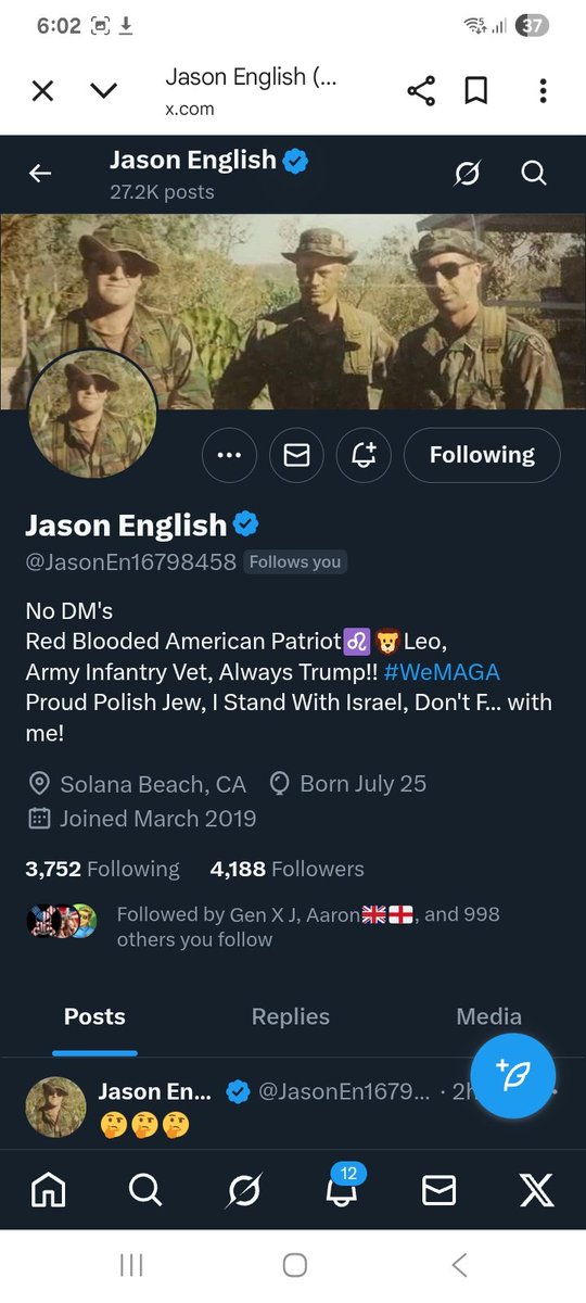 KJW (@hawkesbay69) on Twitter photo Here's two veterans who FB, can we find him some new friends to follow
<a href="/DiverUsvi/">USVI Kooky Diver</a>
<a href="/JasonEn16798458/">Jason English</a>
F&R ๐ช๐ซถ๐๐ฅ๐ฏ๐ฅ๐บ๐ธ๐ซก Here's two veterans who FB, can we find him some new friends to follow
<a href="/DiverUsvi/">USVI Kooky Diver</a>
<a href="/JasonEn16798458/">Jason English</a>
F&R ๐ช๐ซถ๐๐ฅ๐ฏ๐ฅ๐บ๐ธ๐ซก
