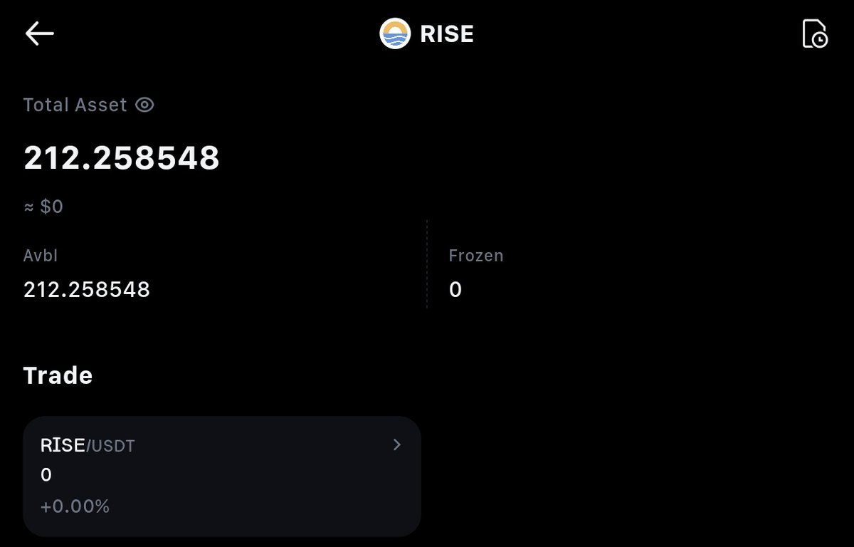 SirNicco's tweet photo. Just received my #SunriseLayer allocation and deposited it to mexc with zero expectations.

Looking forward to sending your tokens out?

Convert 0.65 $Rise to Usdrise by using the Usdrise Converter tab above. This offer is available to anyone who participated in the Testnet.

Next, head over to Mexc to obtain the address in which you will deposit your Rise to. Done 

Rise will list 27th Aug, 15 : 00 UTC . Lock In!!