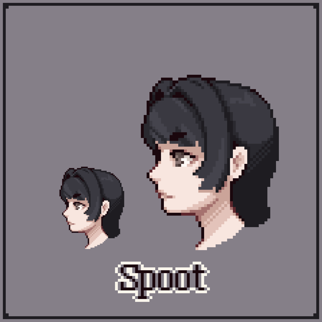 SpootCreative's tweet image. Side profile, portrait ~ 🖤

#pixelart #ocart #ドット絵