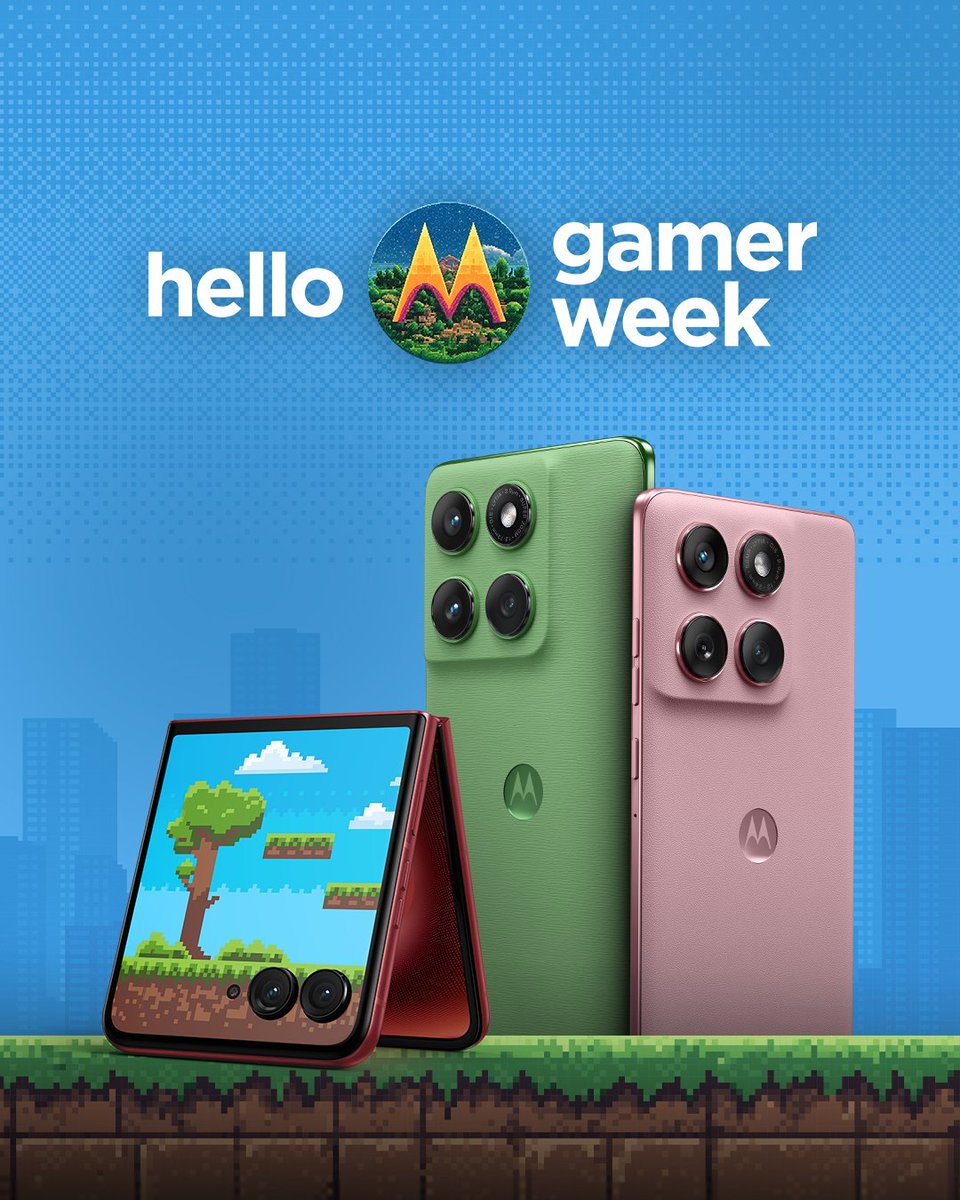 MotorolaBR's tweet photo. Vem com a Motorola pra passar de fase essa semana! Garanta descontos exclusivos da #GamerWeek nos smartphones motorola.

Aproveite: https://t.co/wwGNCGWfx7🎮📱 https://t.co/LtUQAwhU7H