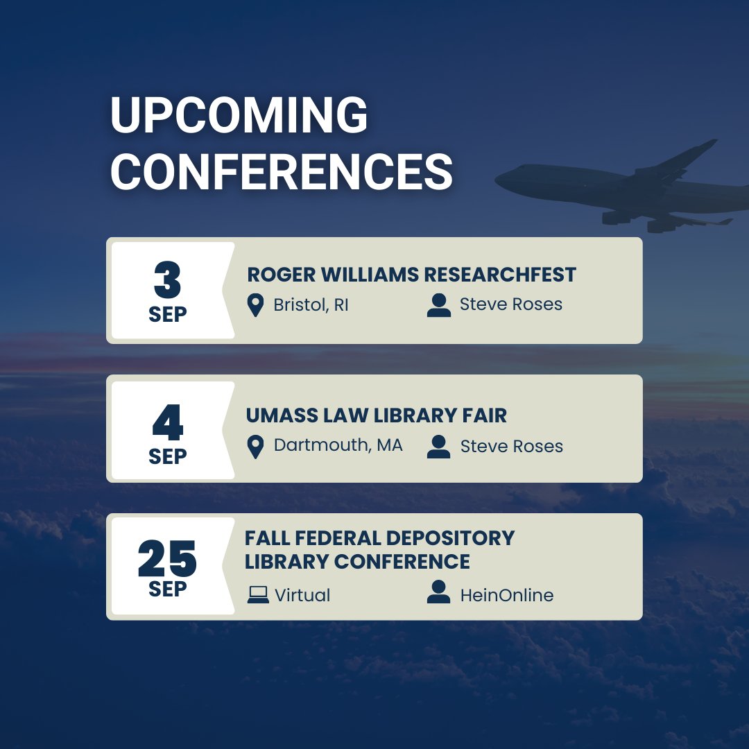 HeinOnline's tweet image. Steve’s on the road in RI &amp;amp; MA, connecting with the Northeast library community while the HeinOnline Team prepares for an online tradeshow! Will you be at either of these Northeast events? Let Steve know! #HeinOnline #LibraryConferences #OnTheRoad #VirtualConference