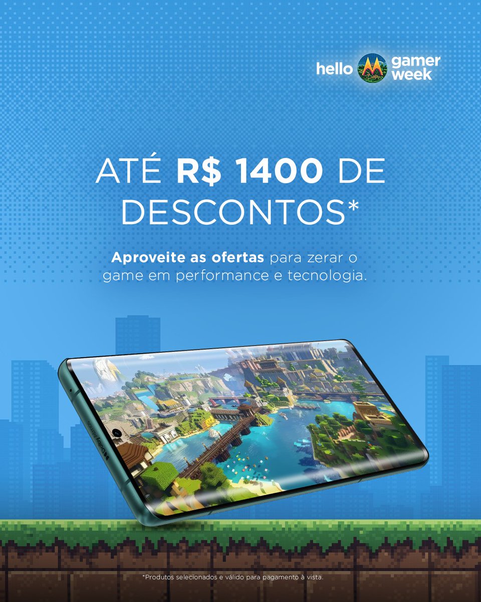 MotorolaBR's tweet photo. Vem com a Motorola pra passar de fase essa semana! Garanta descontos exclusivos da #GamerWeek nos smartphones motorola.

Aproveite: https://t.co/wwGNCGWfx7🎮📱 https://t.co/LtUQAwhU7H