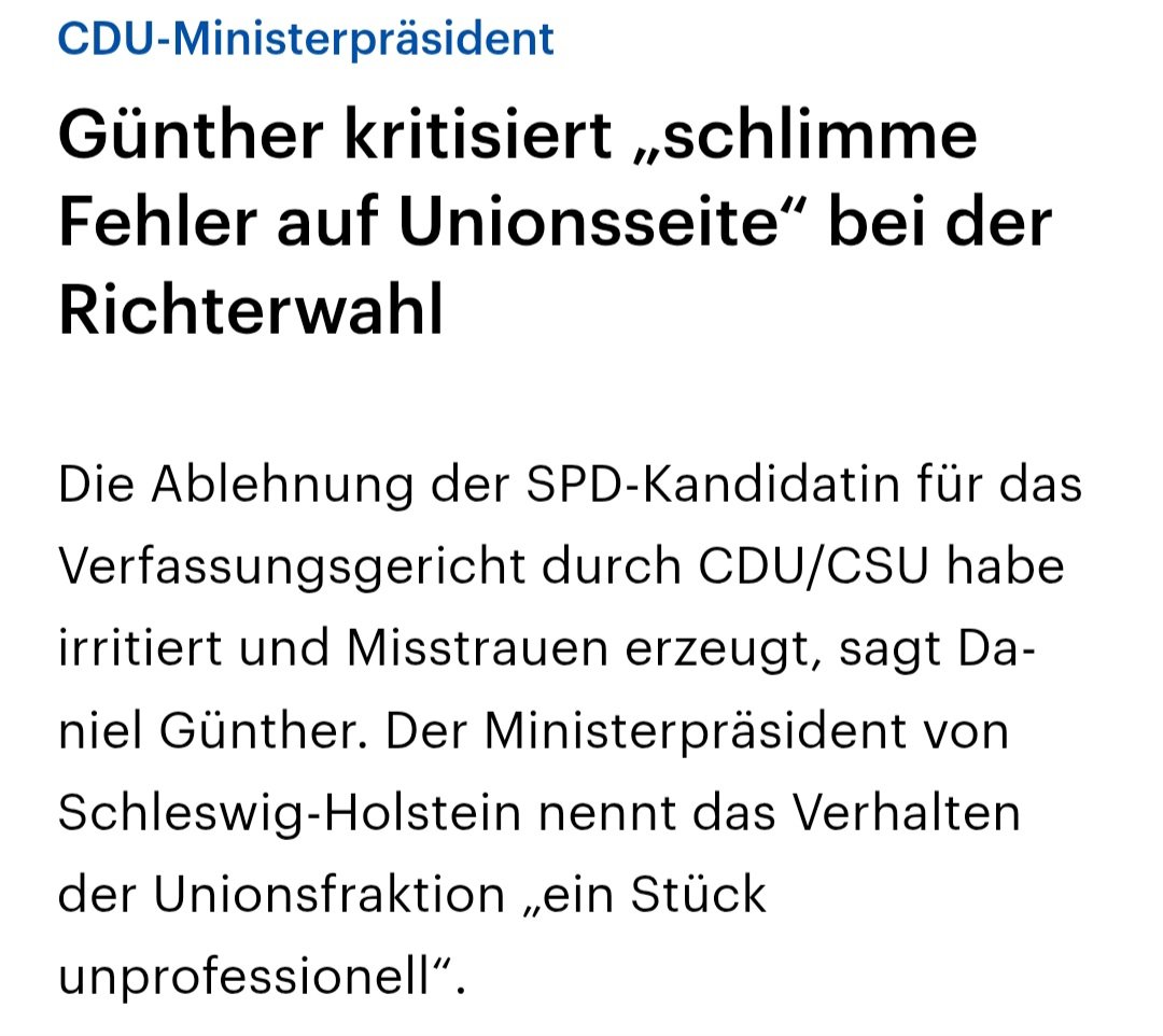 Einer der wenigen in der Union, der noch bei klaren Verstand ist.