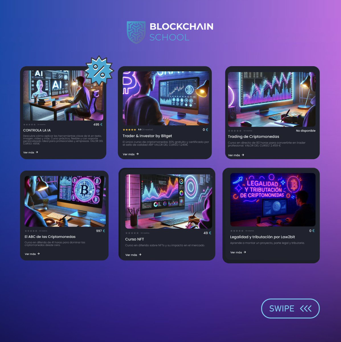 BCSchool_'s tweet photo. 🚀 ¿Ya conoces los cursos de Blockchain School?
📈 Trading de Criptomonedas
🎨 NFT
🤝 Trader & Investor by Bitget
🔤 ABC de las Criptomonedas
⚖️ Legalidad y tributación
🤖 Controla la IA
👉 Descubre más: https://t.co/VMrwzmAwue
#BlockchainSchool #CursosCripto https://t.co/NUC1BiIDSB