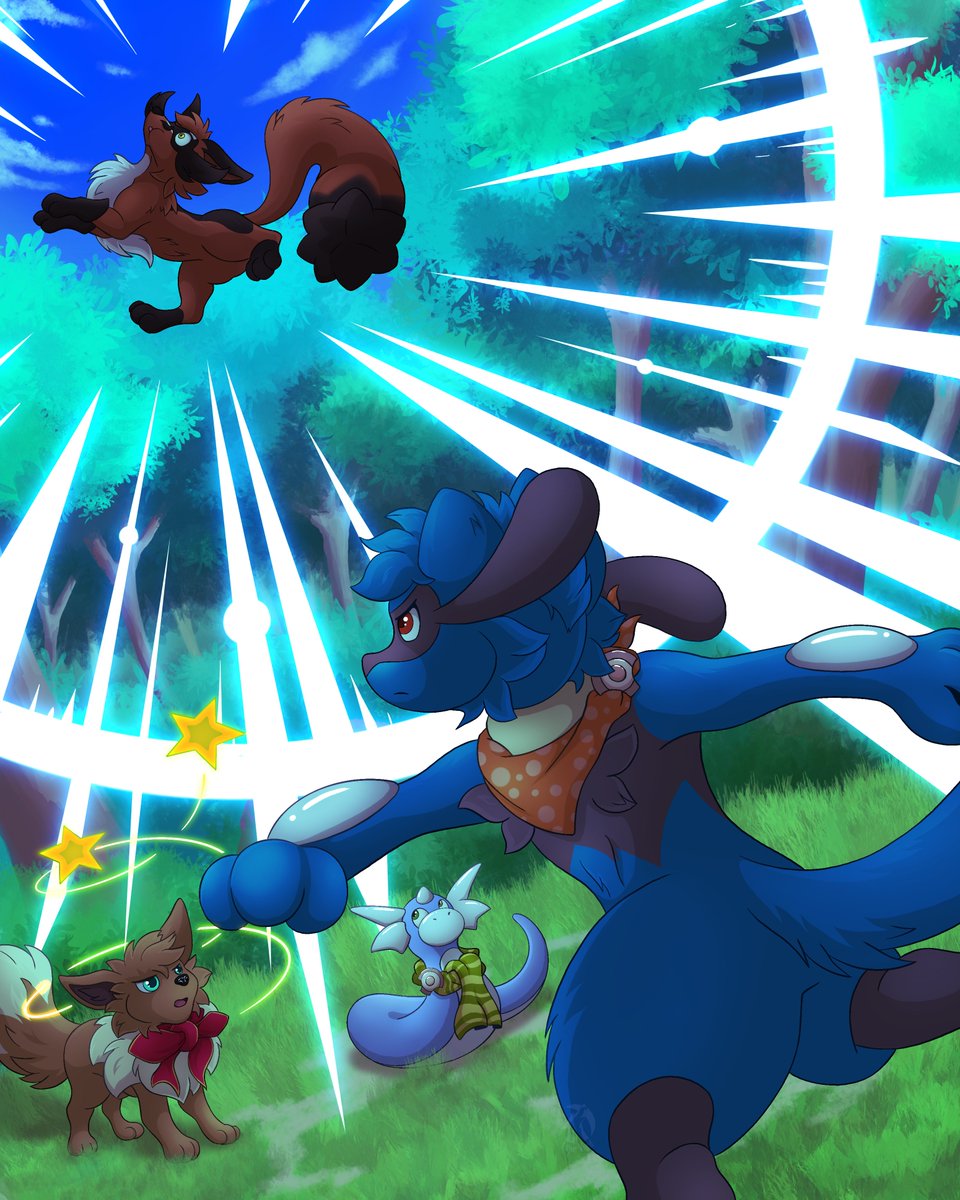 Having learned their lesson (after the near disaster at the Glittering Cave) Team Aegis are taking no chances with their first Outlaw Bounty Mission #PMD #Pokemon