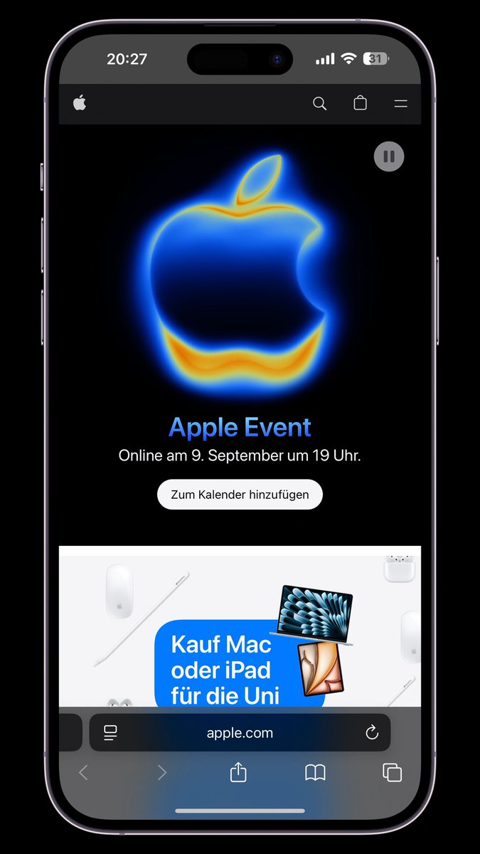 Na dann lassen wir uns am 9. September mal überraschen #AppleEvent