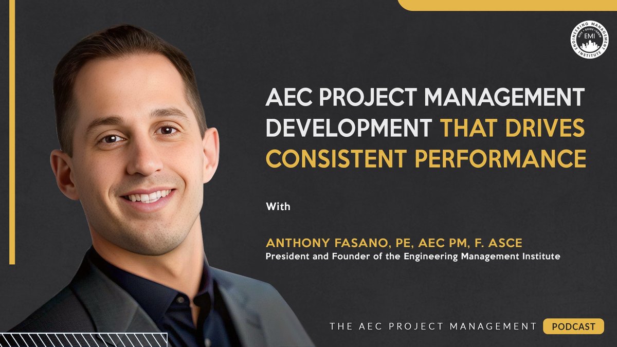 EngMgtInstitute's tweet image. 🔥 Training ≠ Development. In this week’s #AECProjectManagement podcast, @AnthonyJFasano reveals why boot camps fail &amp;amp; how AEC project management development drives real performance. 👉 Listen here: bit.ly/4oP4B81 #PMLeadership #AECDevelopment #BuildBetter