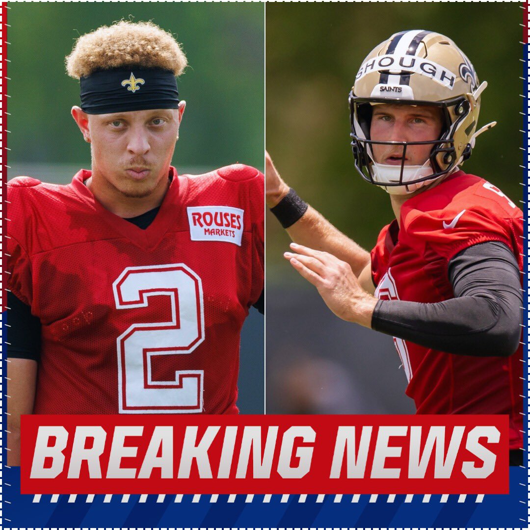 MySportsUpdate's tweet photo. BREAKING: The #Saints have named Spencer Rattler as their Week 1 starting QB vs. the Arizona Cardinals. Rookie Tyler Shough will be the backup. https://t.co/RViaazBU4e
