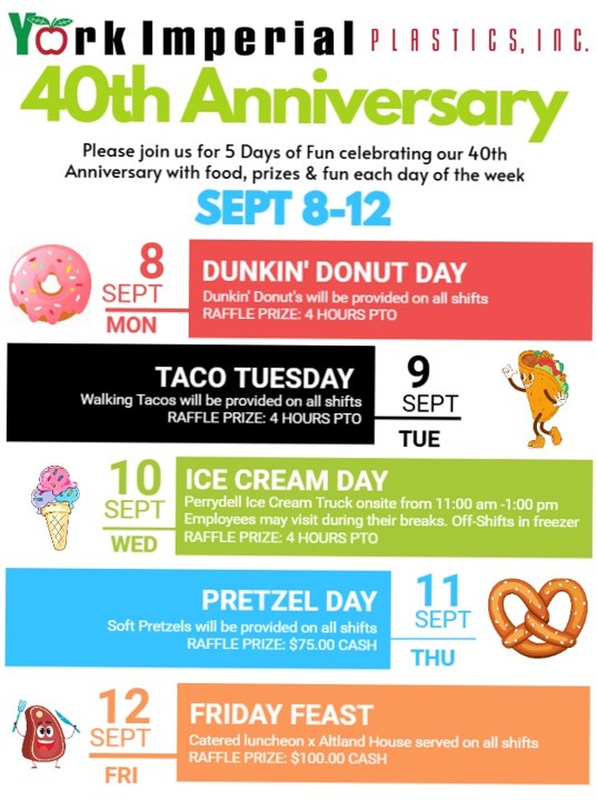 It's happening 🎉

We're celebrating *40* years of business with a party 🥳

Join us for *5 Days of Fun* beginning Monday, September 8th to mark this major milestone &amp; we can't wait to celebrate with all our YIP Family 🫶