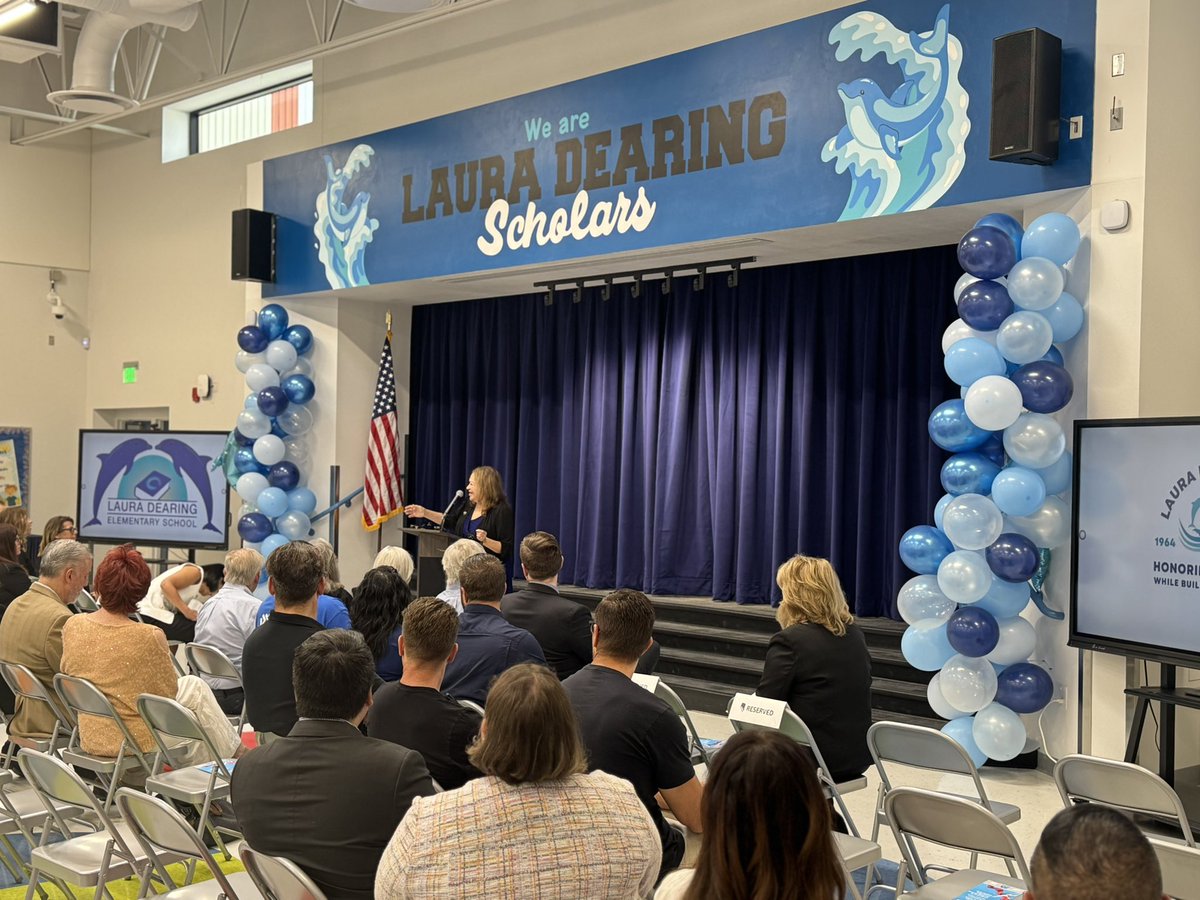 ClarkCountySch's tweet image. Celebrating the new Dearing Elementary School campus. @CCSD_Trustees Cavazos and Satory were alongside Superintendent Ebert for the ribbon-cutting at the replacement campus. Thanks to @repdinatitus @CommishTick for being part of the event.