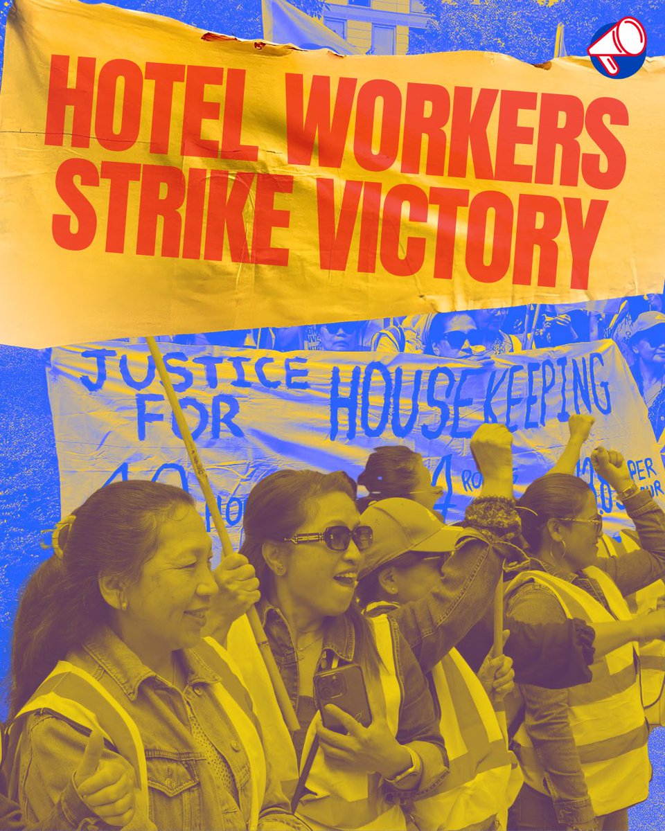 In case you missed this MASSIVE news...
Hotel workers at Radisson Blu, Canary Wharf (mainly migrant women from Nepal) ended a 6-week strike w/ ALL demands met. 

When we organise, we win. Solidarity forever ❤️
