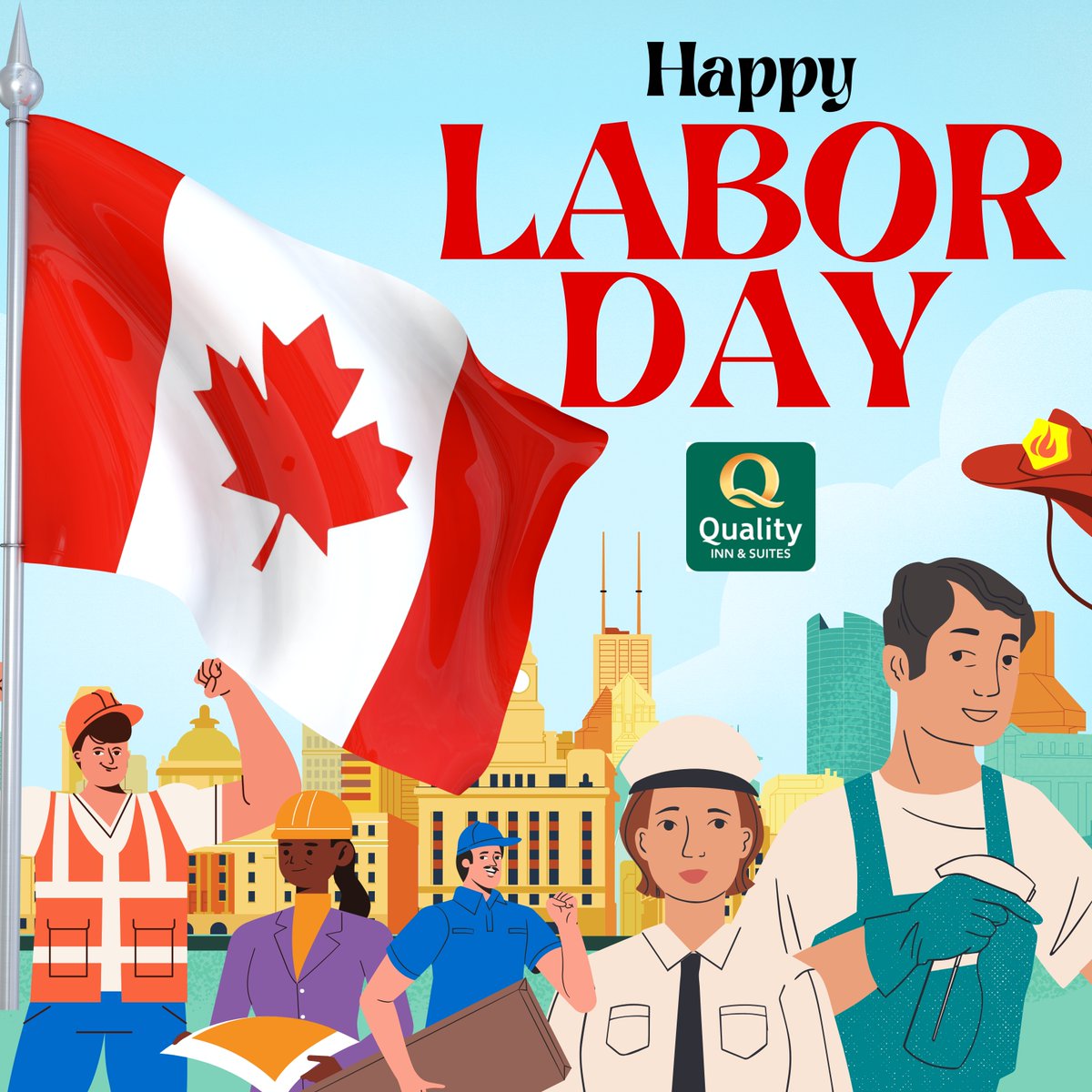 Happy Labour Day from all of us at Quality Inn S'side!
Today, we celebrate the hard work &amp; dedication that keeps our communities thriving. 

Thank you to all our amazing guests and staff who make our hotel feel like home.