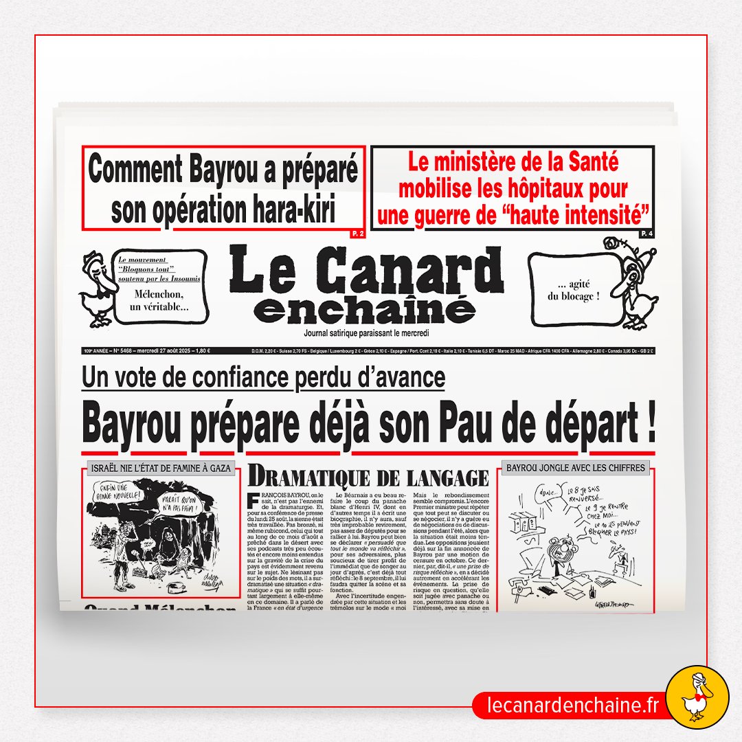 🗞 La nouvelle édition du “Canard” est arrivée ! En numérique tous les mardis à 21h et en kiosques tous les mercredis.

➡️ lecanardenchaine.fr