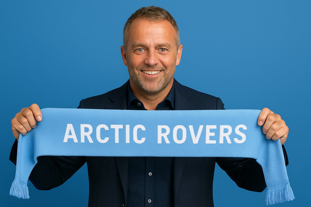 ArcticRoversFC's tweet photo. Welcome our new manager Hansi Flick. The former Barcelona and Germany head coach is now a Rover. We hope he can help the club succeed in the VPL and bring glory to the club. #VPL #COYR https://t.co/W7z38SqVwU