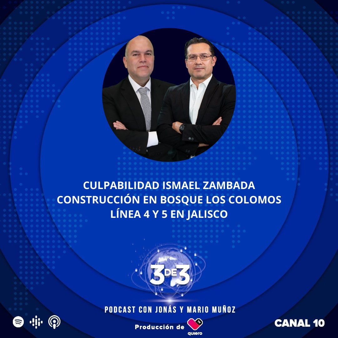 En este episodio de #3DE3 hablamos sobre la declaración de culpabilidad de Ismael Zambada en Estados Unidos, la construcción en la zona del Bosque Los Colomos y los avances en la Línea 4 y 5 en Jalisco.

🔉  go.ivoox.com/rf/156343316
🎧  iTunes
🎙  Google Podcast
📲