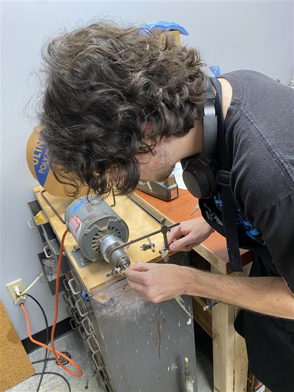 🔧🎷 Mark hard at work bringing this sax back to life in our brand-new repair shop!