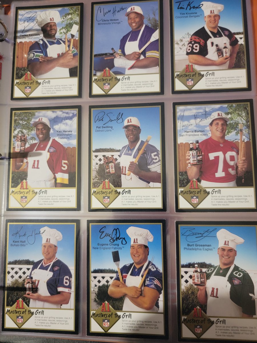 Who else has A-1 Steak sauce football cards? And they have recipes on the back!