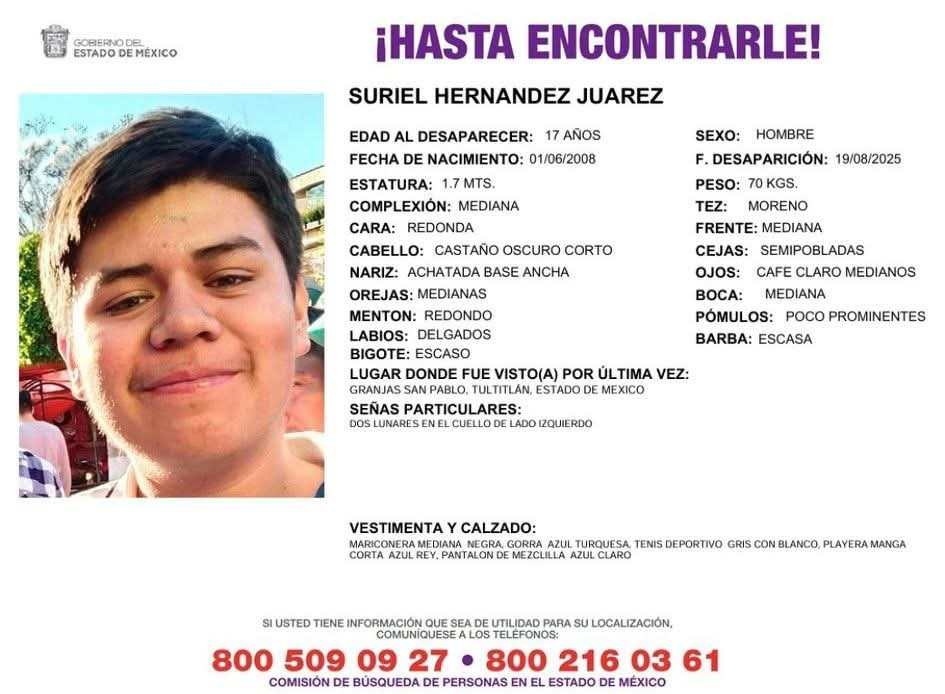 Solicitamos apoyo en la difusión para localizar a Sergio Gerardo Jiménez Guerrero de 35 años. Fue visto por última vez en Álvaro Obregón, CDMX el 20 de octubre de 2023.

Si tienes información comunícate a:
CLB del Edo.Mex: 800 509 0927
CNB: 800 028 77 83 y WhatsApp 55 1309 9024