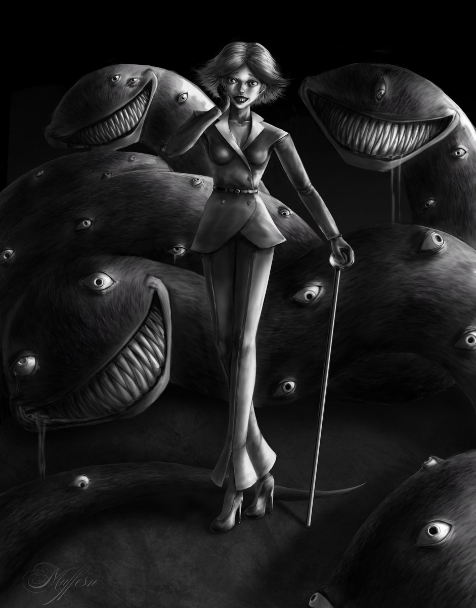 muffesn's tweet photo. My  character design. Nightmare #digitalart #art #characterdesign #ocart #イラスト https://t.co/2fvegCQvir