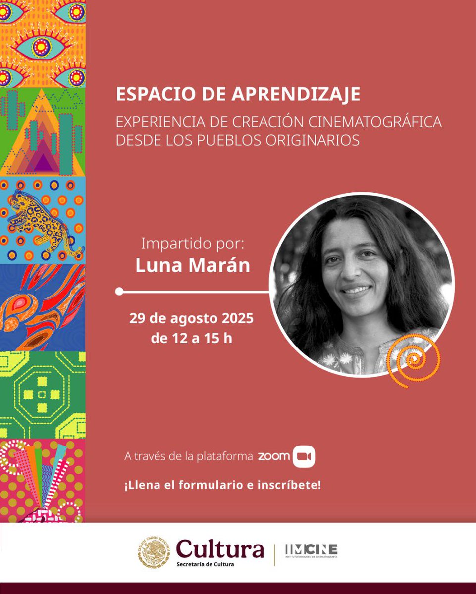 imcine's tweet photo. El IMCINE convoca a las personas, pueblos y comunidades indígenas y afrodescendientes interesadas en la creación audiovisual, a la charla “Experiencia de creación cinematográfica desde los pueblos originarios”.

29 de agosto | 12 a 15 h  

Inscripción 👇
https://t.co/QogWSQVAHl https://t.co/f5Ac2jYasP