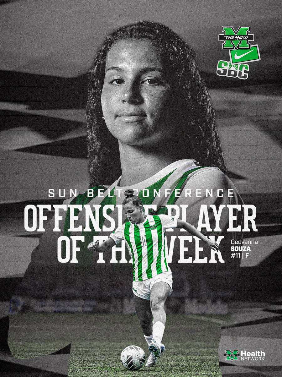 Geovanna Souza is your SBC Offensive Player of the Week! 🤘🤩

🔗: bit.ly/SouzaPOTW

#WeAreMarshall