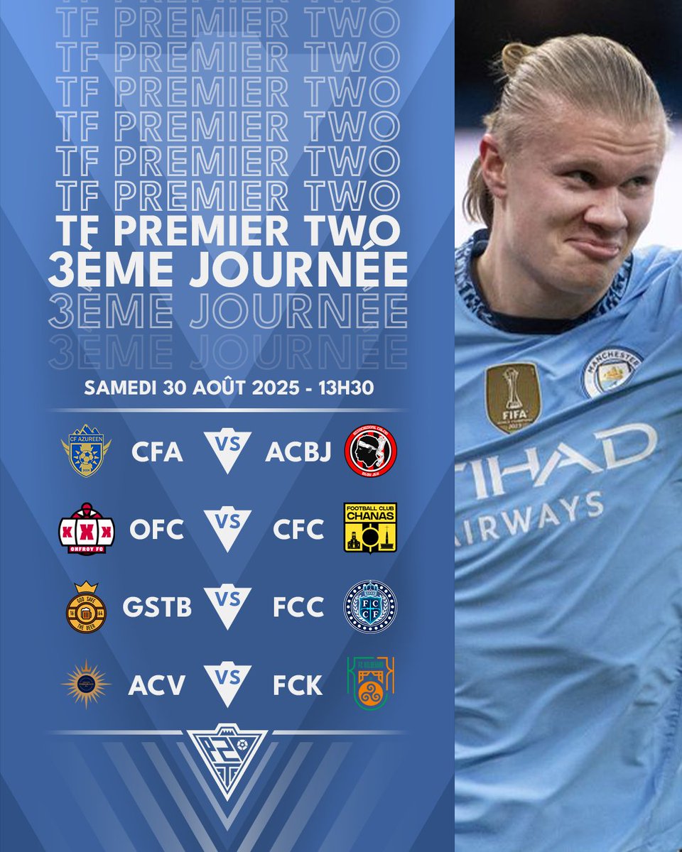 _TFFederation_'s tweet photo. 🔵 TF PREMIER TWO 🔵
Saison 2025/2026
Phase Aller
J3/14
Confrontations ⬇️ https://t.co/gIi4ABRTPr