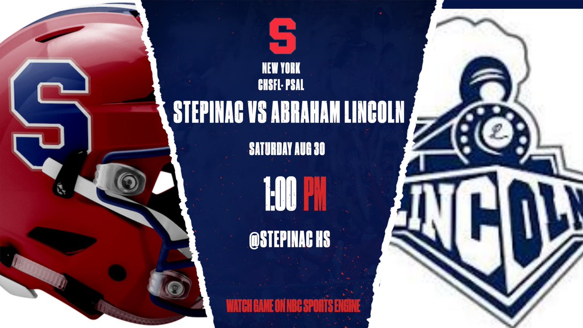 Jordyn Eaton (@jordyneaton8) on Twitter photo 🚨Gameweek - PSAL vs CHSFL
🏈Two great programs
Abraham Lincoln vs Archbishop Stepinac
📆Sat August 30th at 1 pm
📺Game will be streamed live at NBC Sports Engine. sportsengineplay.com/Local-Live/Arc…
<a href="/PRZcory/">Cory Lemer</a> <a href="/jared_valluzzi/">Jared Valluzzi</a>
<a href="/StepinacSports/">Stepinac Athletics</a> <a href="/StepinacMSG/">Stepinac MSG Varsity</a> <a href="/MageeAj/">AJ MAGEE</a> <a href="/CoachTank78/">Frank Mullen</a> <a href="/najehwilk/">Najeh Wilkins</a> 🚨Gameweek - PSAL vs CHSFL
🏈Two great programs
Abraham Lincoln vs Archbishop Stepinac
📆Sat August 30th at 1 pm
📺Game will be streamed live at NBC Sports Engine. sportsengineplay.com/Local-Live/Arc…
<a href="/PRZcory/">Cory Lemer</a> <a href="/jared_valluzzi/">Jared Valluzzi</a>
<a href="/StepinacSports/">Stepinac Athletics</a> <a href="/StepinacMSG/">Stepinac MSG Varsity</a> <a href="/MageeAj/">AJ MAGEE</a> <a href="/CoachTank78/">Frank Mullen</a> <a href="/najehwilk/">Najeh Wilkins</a>