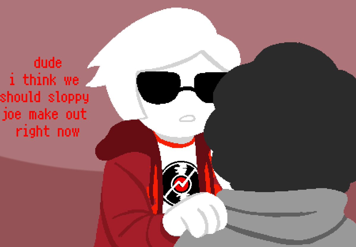 been a looong while since i drew something as an rp reply-- and my boy dave with my bf's oc🥺

#homestuck #davestrider #hsoc