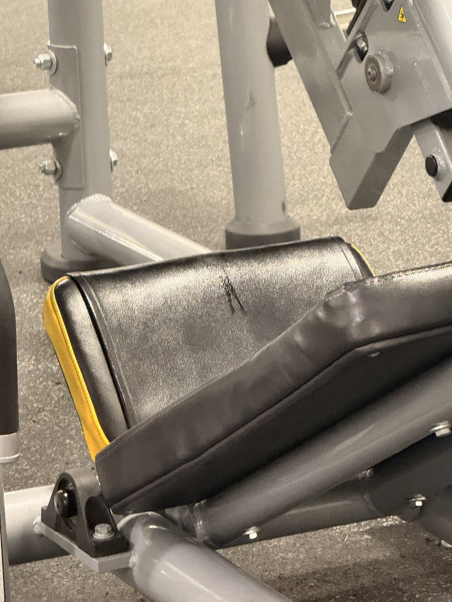 Ma’am. You left your clam jam on the leg press. Please come wipe down your cooter consomé before I crash out.