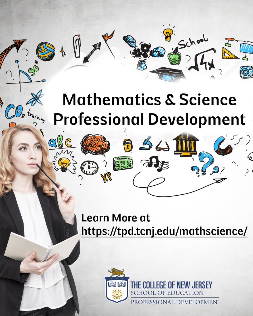 PD for Math and Science Educators - TCNJ is committed to offering meaningful, timely, research based opportunities that meet the needs of New Jersey educators. tpd.tcnj.edu/mathscience/
#tcnj
