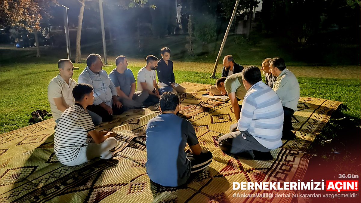 Furkan Hareketi Ankara (@06furkankara) on Twitter photo 📌 36 gündür kapısına mühür vurulan derneklerimizde yapamadığımız  dersleri  mescidlerde, parklarda, meydanlarda yapmaya devam ediyoruz! 
<a href="/AnkaraValiligi/">T.C. Ankara Valiliği</a>
Derneklerimizi Açın
#DiniSohbetSuçDeğildir 📌 36 gündür kapısına mühür vurulan derneklerimizde yapamadığımız  dersleri  mescidlerde, parklarda, meydanlarda yapmaya devam ediyoruz! 
<a href="/AnkaraValiligi/">T.C. Ankara Valiliği</a>
Derneklerimizi Açın
#DiniSohbetSuçDeğildir