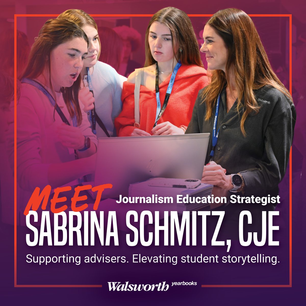 yearbookforever's tweet photo. 🚨 New role, same passion! Meet Sabrina Schmitz, CJE, Walsworth’s new Journalism Education Strategist, here to support advisers and elevate student journalism across the country. See more at https://t.co/md0sfQuzxp. #Walsworth #Yearbooks https://t.co/5oURTWCOZ1