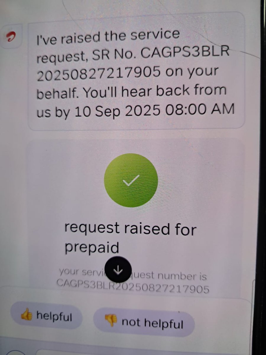 Krishna Chaitanya 🌳♻️ (@krishna_avs) on Twitter photo <a href="/airtelindia/">airtel India</a> <a href="/Airtel_Presence/">Airtel Cares</a>
Raised issue about bad signal strength today at my location & this is your response.
Why you need 2 weeks to respond?
Public are paying thousands of rupees on mobile data & wifi & you are unable to provide them good service 🤔
<a href="/vinay_vangala/">Vinay Vangala</a> <a href="/airtelindia/">airtel India</a> <a href="/Airtel_Presence/">Airtel Cares</a>
Raised issue about bad signal strength today at my location & this is your response.
Why you need 2 weeks to respond?
Public are paying thousands of rupees on mobile data & wifi & you are unable to provide them good service 🤔
<a href="/vinay_vangala/">Vinay Vangala</a>