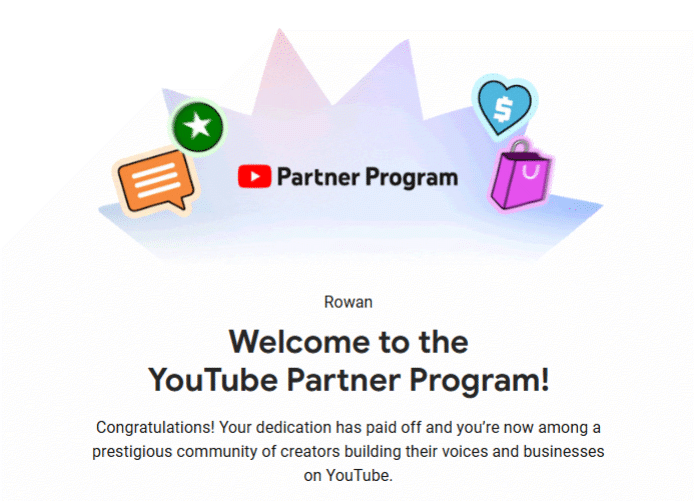 RowanIsGaming's tweet photo. I am finally a YouTube partner! 🥳 https://t.co/Adw7dtzLp5
