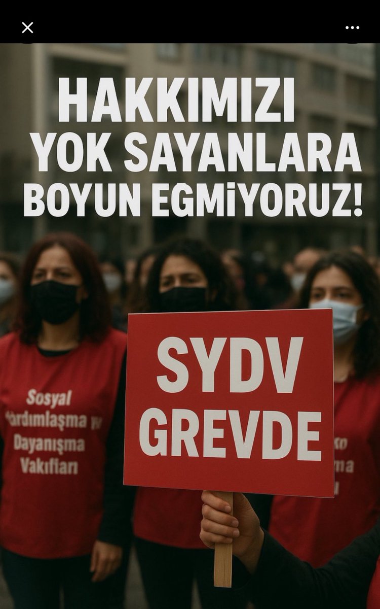 #SYDVGreveGidiyor 
 Ekmeğimizin alınterimizin peşindeyiz. Artık görünmez olmayacağız , hakkımızı istiyoruz. 
<a href="/KOOPISSENDIKASI/">Koop-İş Sendikası</a>
<a href="/MahinurOzdemir/">Mahinur Özdemir Göktaş</a> 
<a href="/Haber/">Haber</a>
<a href="/trthaber/">TRT HABER</a>
<a href="/Haberturk/">Habertürk</a> 
<a href="/FOXTV/">FOX</a>
<a href="/ntv/">NTV</a>
<a href="/startv/">STAR TV</a>
<a href="/Posta_Gazetesi/">POSTAGAZETESİ</a>
<a href="/milliyet/">milliyet.com.tr</a>
<a href="/Sozcu/">Sözcü 🇹🇷📝📰 sondakika haber</a>
<a href="/tcailesosyal/">T.C. Aile ve Sosyal Hizmetler Bakanlığı</a>
