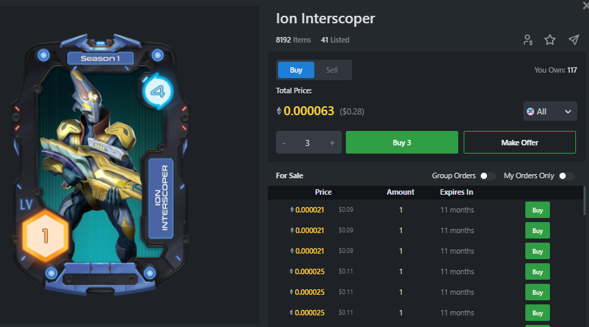 CaBsCrypto's tweet photo. Always i look the @WagmiGameCo marketplace...

atm i have 117 Ion interscoper... soon we are going to have the 125 to burn them all 

and bring one legendary Ion Interscoper!! 

are you sniping the market? are you collecting for free playing?!

Start now for free!!!

#wagmigames #wagmidefense #wagmi #marketplace #tokenTrove