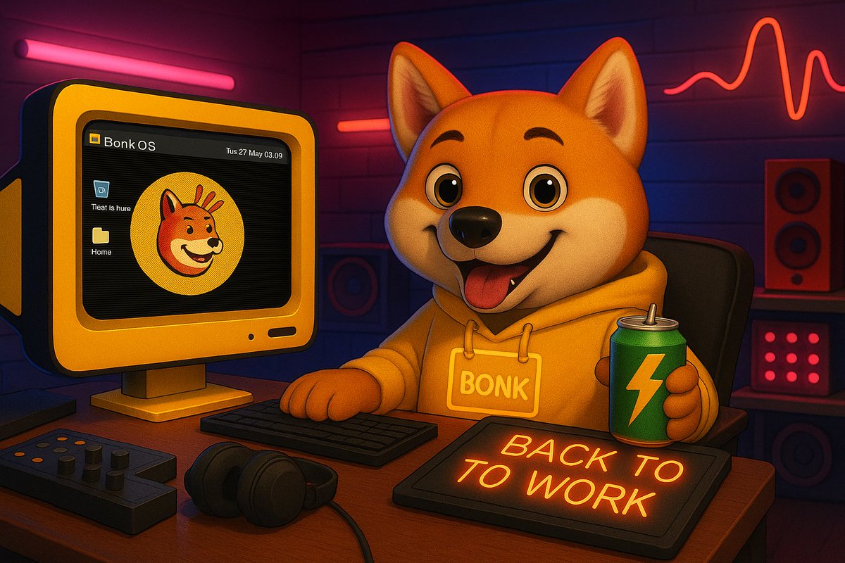 BonkComputer's tweet image. GM BonkComputer + Solana Fam

Back at the desk, circuits buzzing &amp;amp; memes uploading, it’s not just another Tuesday, it’s a $BONKCOMP day.

From coding to culture, from fun to future , we keep building, one block, one bark, one byte at a time. 

The energy doesn’t fade… it powers…